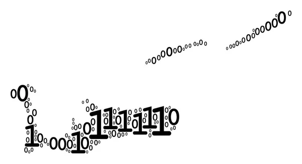 Kajmanské ostrovy-mapa mozaika binárních číslic — Stockový vektor
