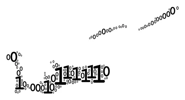 Caymaneilanden kaart mozaïek van binaire cijfers — Stockvector