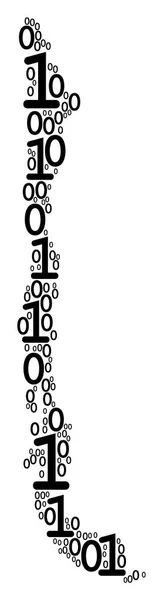 Chili kaart samenstelling van binaire cijfers — Stockvector