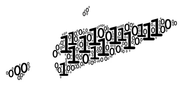Carte du Timour oriental Mosaïque de chiffres binaires — Image vectorielle
