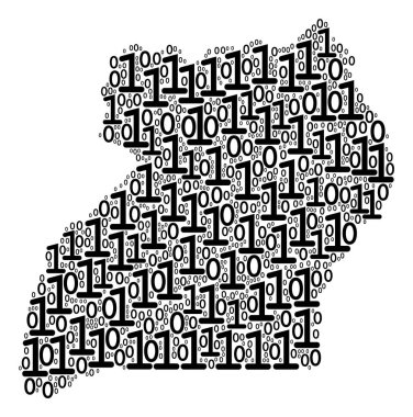 Uganda Haritası kompozisyon ikili basamak