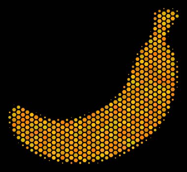 Altıgen yarı ton muz simgesi