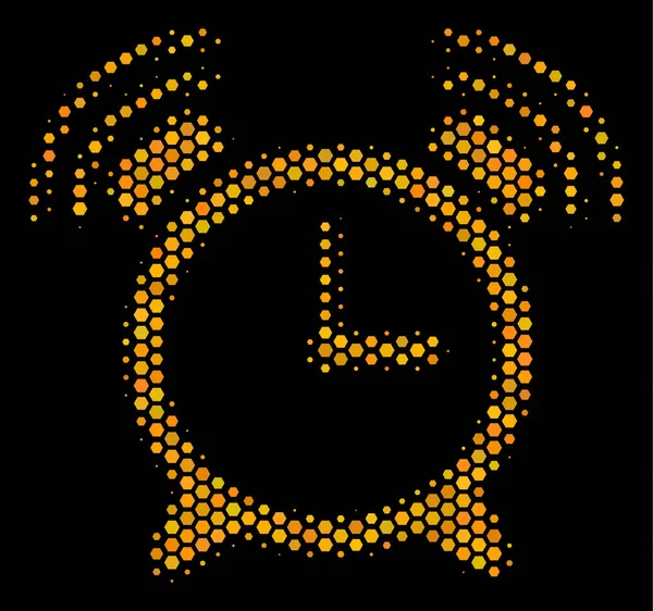 Šestiúhelník polotónů bzučák ikona — Stockový vektor