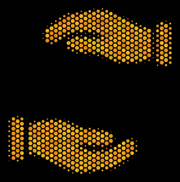 Hexágono meio-tom Cuidados Mãos Ícone —  Vetores de Stock