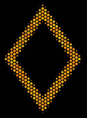 Altıgen yarı ton kontur Rhombus simgesi