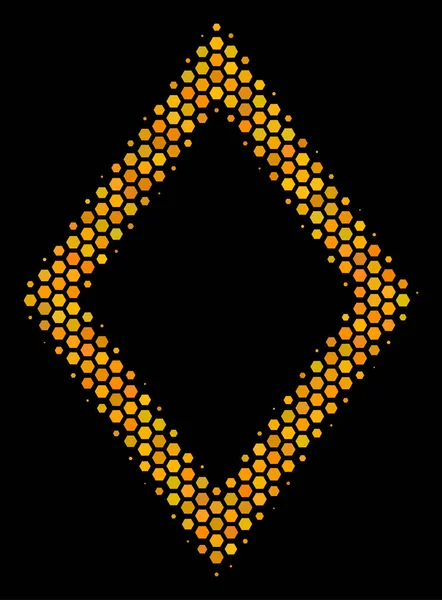 六角半色调轮廓菱形图标 — 图库矢量图片