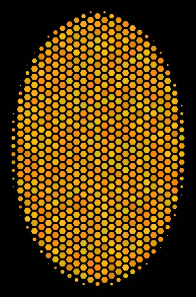 Hexagon Halftone Ikon Berisi Elips - Stok Vektor