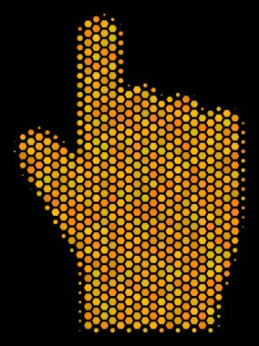 Altıgen yarı ton işaret parmağı simgesi