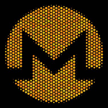 Altıgen yarı ton Monero para birimi simgesi