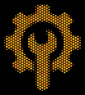 Altıgen yarı ton hizmet araçlar simgesi