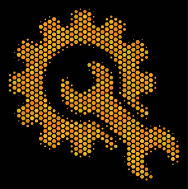 Altıgen yarı ton hizmet araçlar simgesi