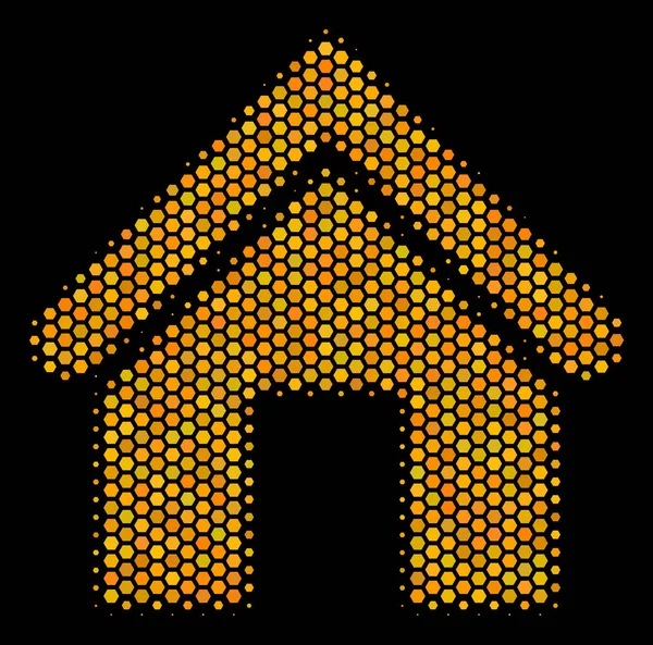 Halftone hexágono Home Icon —  Vetores de Stock