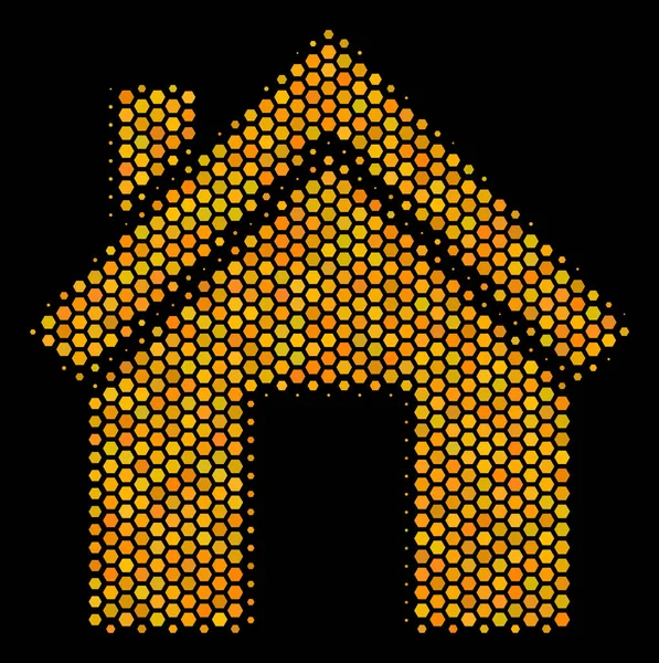 Ikona sześciokąt półtonów domu — Wektor stockowy