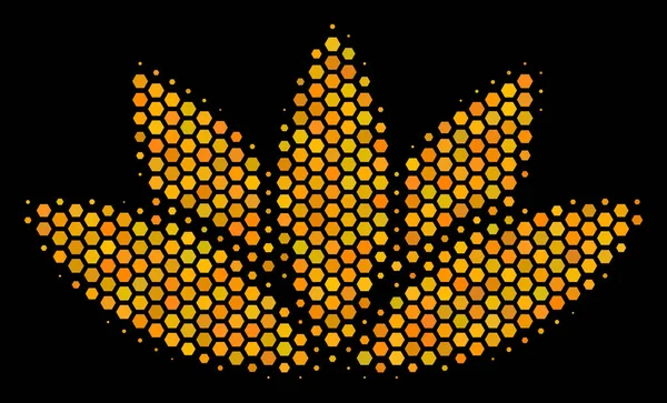 Altıgen yarı ton Lotus çiçek simgesi