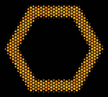 Altıgen yarı ton kontur altıgen simgesi