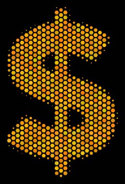 Altıgen yarı ton dolar simgesi