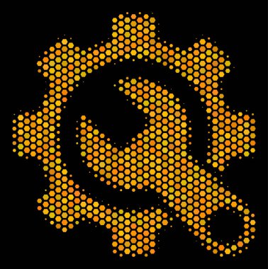 Altıgen yarı ton hizmet araçlar simgesi