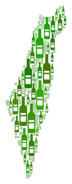 İsrail harita bileşimi şarap şişeleri ve daireler