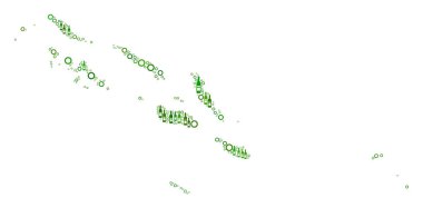 Harita kolaj şarap şişeleri ve dairelerin Solomon Adaları