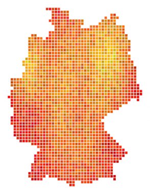 Noktalı turuncu Almanya Haritası
