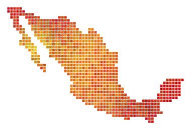 Noktalı turuncu Meksika harita