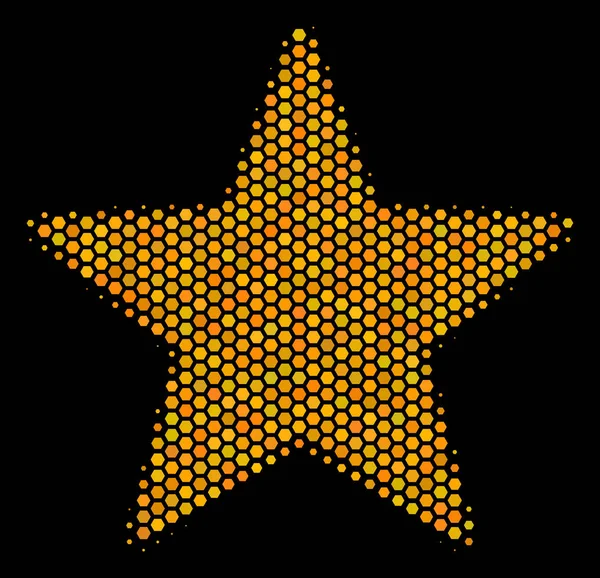 Hexagon Mezzo tono Fuochi d'artificio Star Icon — Vettoriale Stock