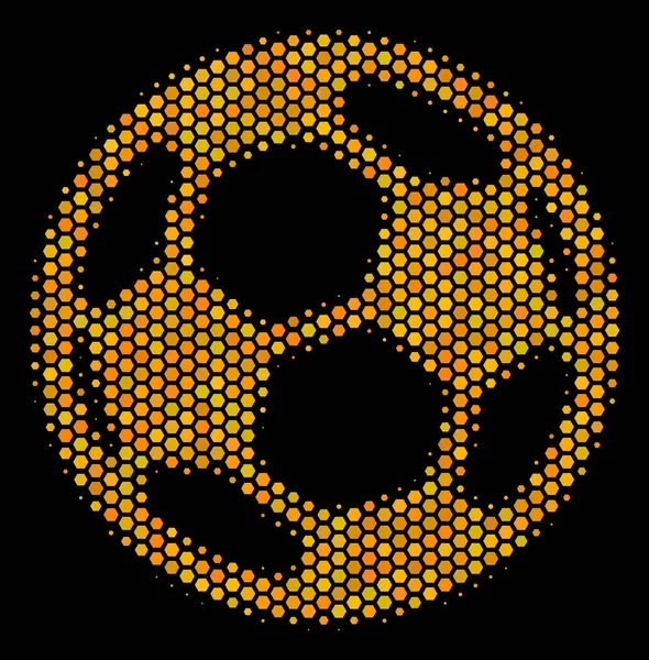 Hexagon Halftone Football Ball Icon - Stok Vektor