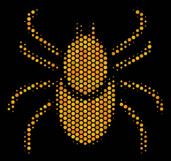 Hexagone Halftone acarien Tick Icon — Image vectorielle