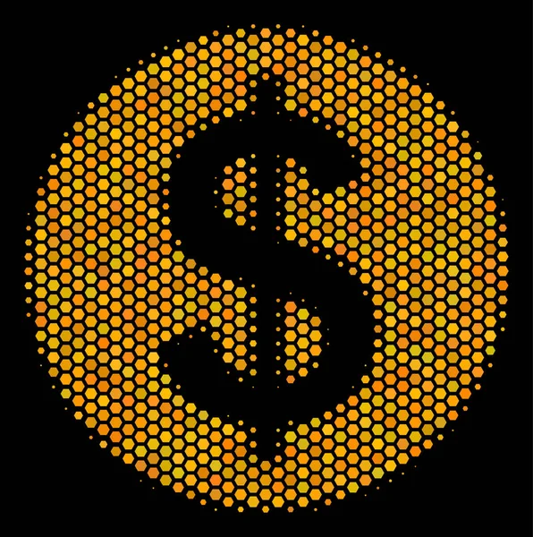 Ikona sześciokąt półtonów pieniądze — Wektor stockowy