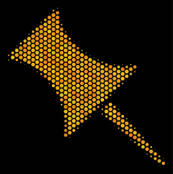 Icône de broche demi-teinte hexagonale — Image vectorielle