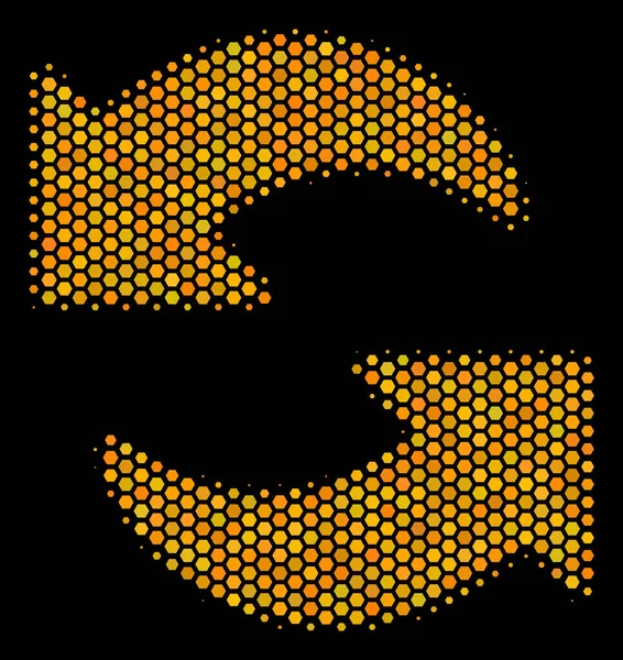 Sechskant-Symbol mit halber Bildwiederholung — Stockvektor