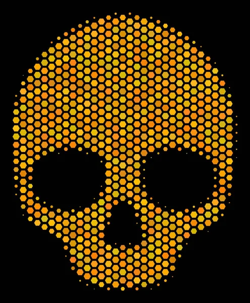 Halftone hexágono Caveira Ícone —  Vetores de Stock