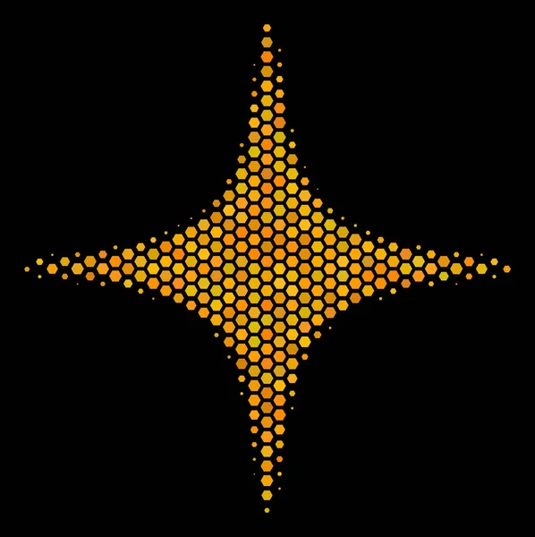 Halftone hexágono ícone da estrela espacial — Vetor de Stock