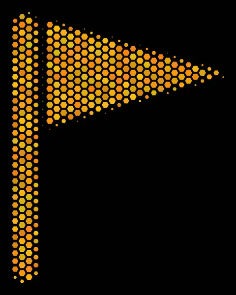 Ikona příznaku trojúhelník polotónů šestiúhelník — Stockový vektor