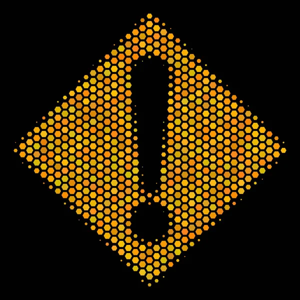Ícone de aviso de meio-tom hexágono —  Vetores de Stock
