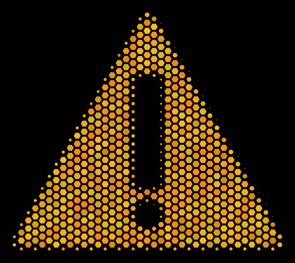 Šestiúhelník polotónů výstražná ikona — Stockový vektor