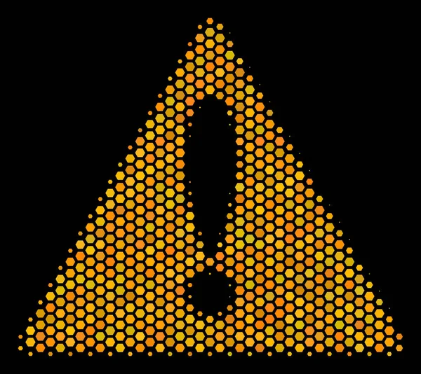 Icona di avvertimento mezzitoni esagonale — Vettoriale Stock