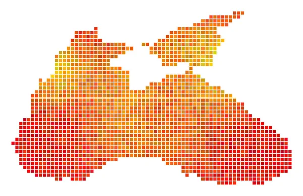 Prickade brand Svarta havet karta — Stock vektor