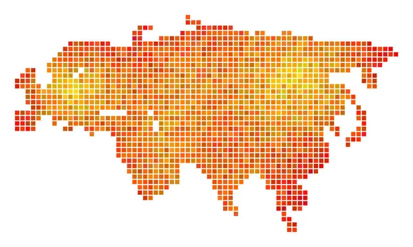 Fuego punteado Eurasia mapa — Vector de stock