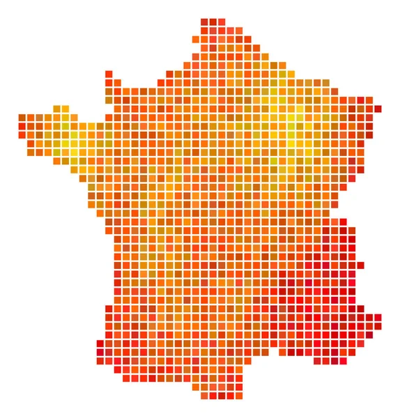 Dot tűz Franciaország Térkép — Stock Vector