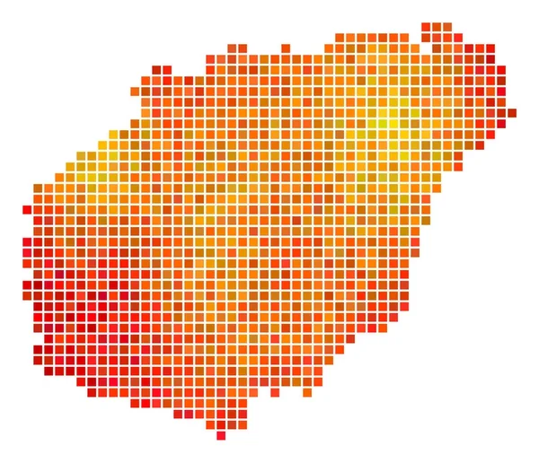 Narancs pontokkal tagolt Hainan-sziget Térkép — Stock Vector