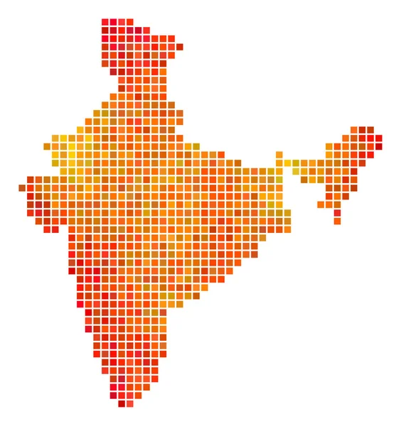 Dotted Fire India Carte — Image vectorielle