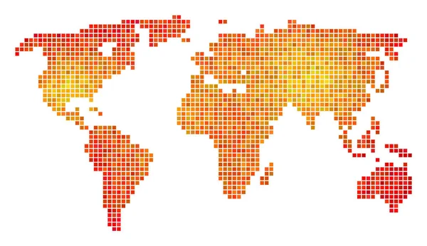 Mapa del mundo de fuego punteado — Vector de stock