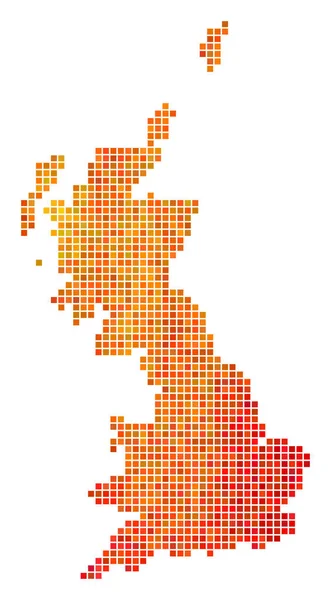 Fuego punteado Gran Bretaña Mapa — Vector de stock