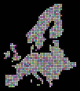 Noktalı Avrupa Birliği harita