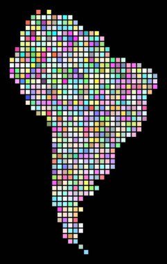 Noktalı Güney Amerika harita