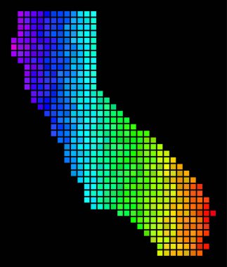 Parlak pikselli California harita