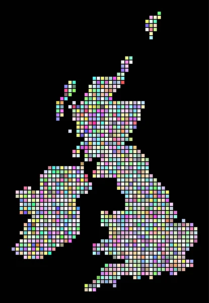 Dot Wielkiej Brytanii i Irlandii mapę — Wektor stockowy