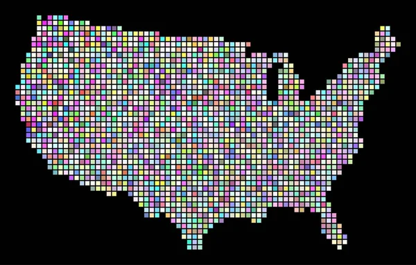 Tečkovaná mapa USA — Stockový vektor