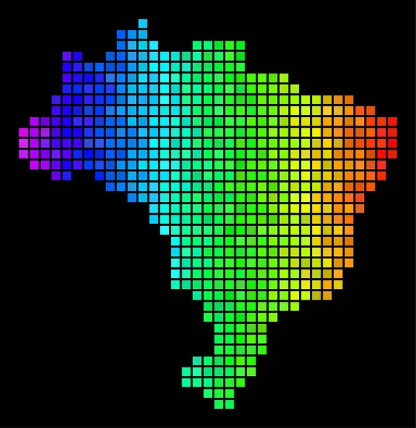 Parlak pikselli Brezilya harita — Stok Vektör